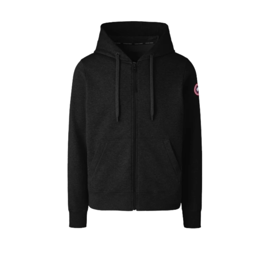 Cardigan Sweat à capuche zippé CANADA GOOSE Huron coton noir
