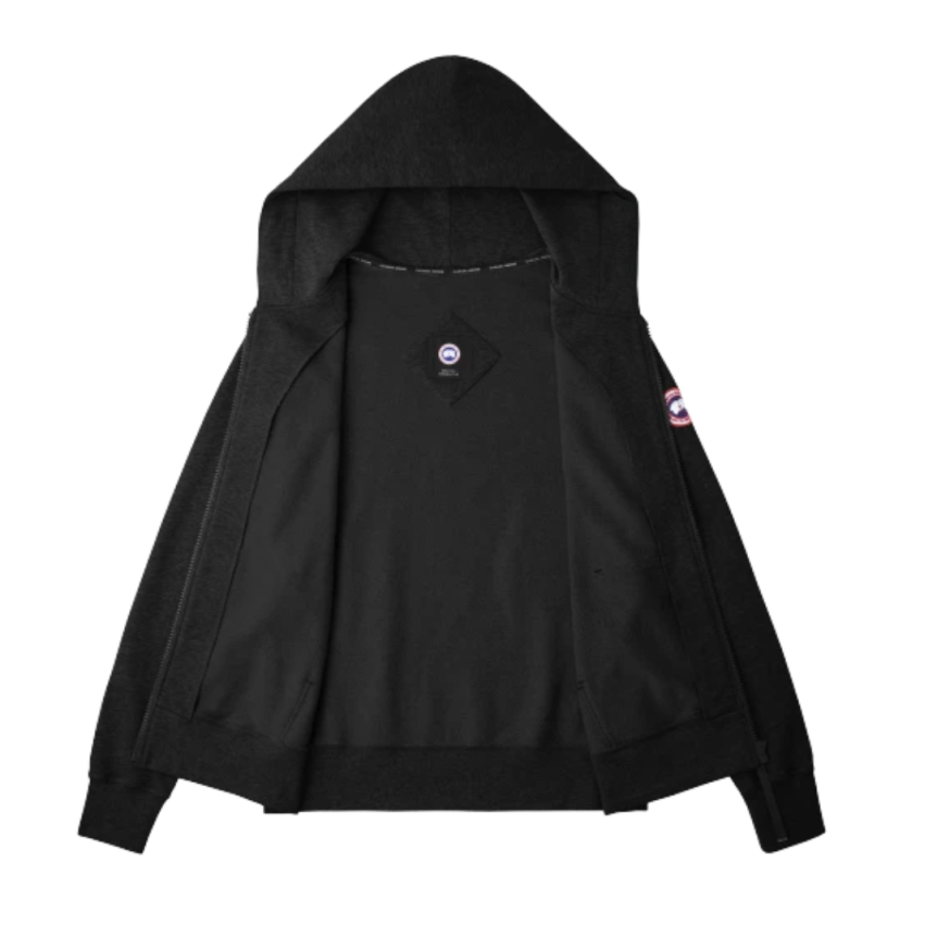 Cardigan Sweat à capuche zippé CANADA GOOSE Huron coton noir