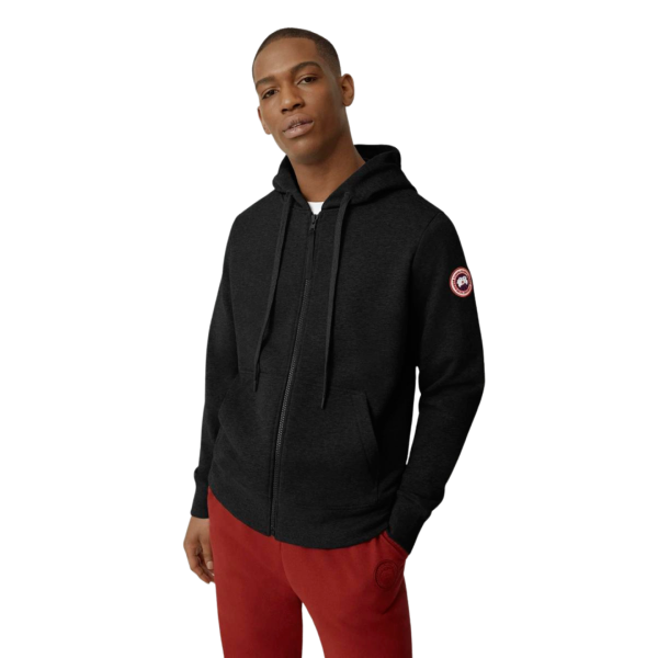 Cardigan Sweat à capuche zippé CANADA GOOSE Huron coton noir