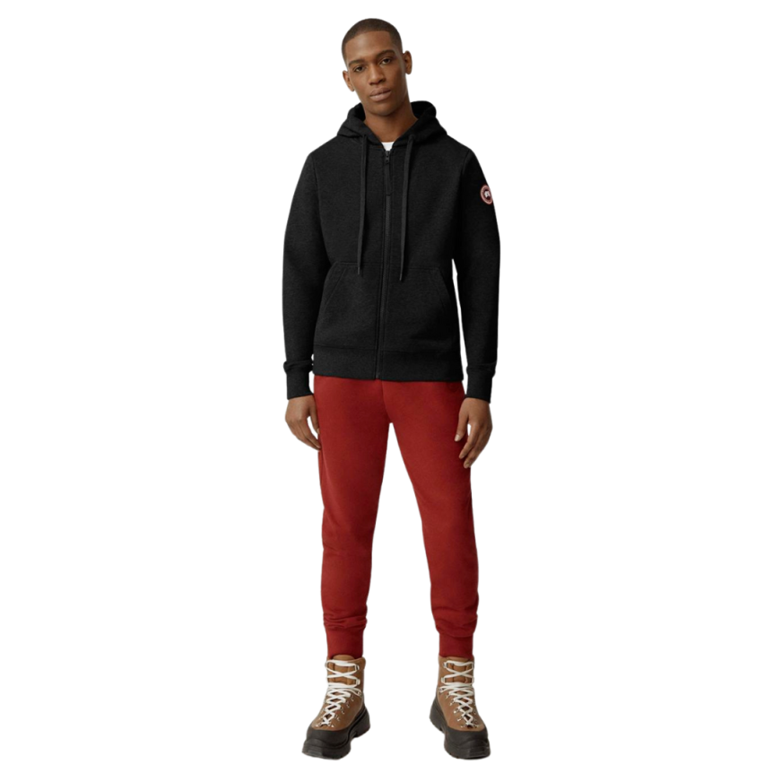 Cardigan Sweat à capuche zippé CANADA GOOSE Huron coton noir