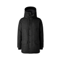 Parka capuche Langford laine flanelle gris carbone