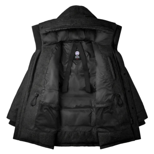 Parka capuche CANADA GOOSE Langford laine flanelle gris carbone