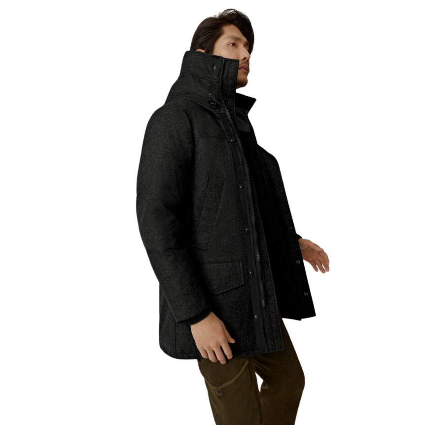 Parka capuche CANADA GOOSE Langford laine flanelle gris carbone