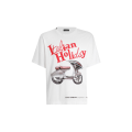 T-shirt col rond jersey coton blanc imprimé Vespa