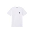 T-shirt col rond jersey coton blanc écusson logo poitrine