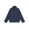 Veste à capuche zippée coupe-vent nylon soft shell bleu marine