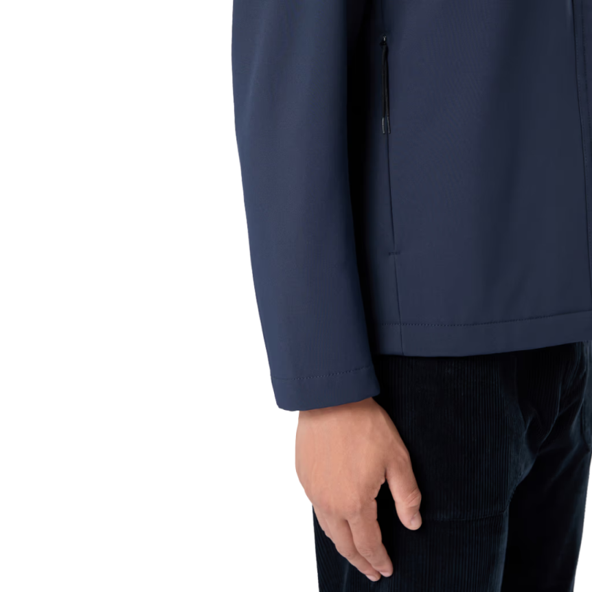 Veste à capuche zippée STONE ISLAND coupe-vent nylon soft shell bleu marine