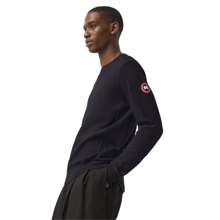 Pull CANADA GOOSE Dartmouth col rond coton noir