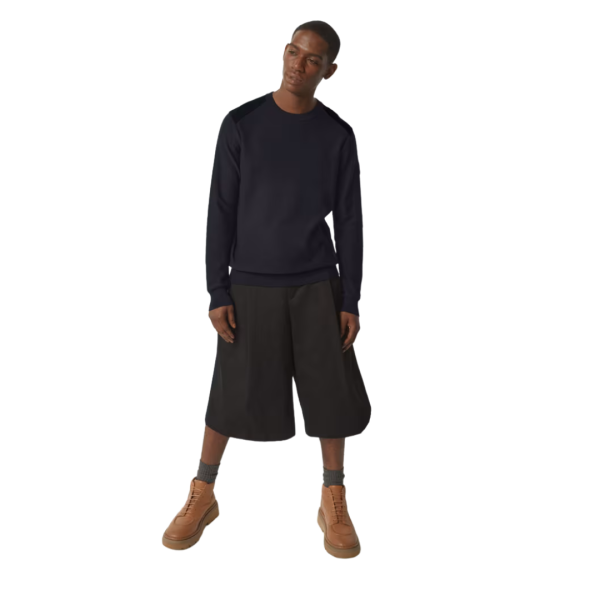 Pull CANADA GOOSE Dartmouth col rond coton bleu marine