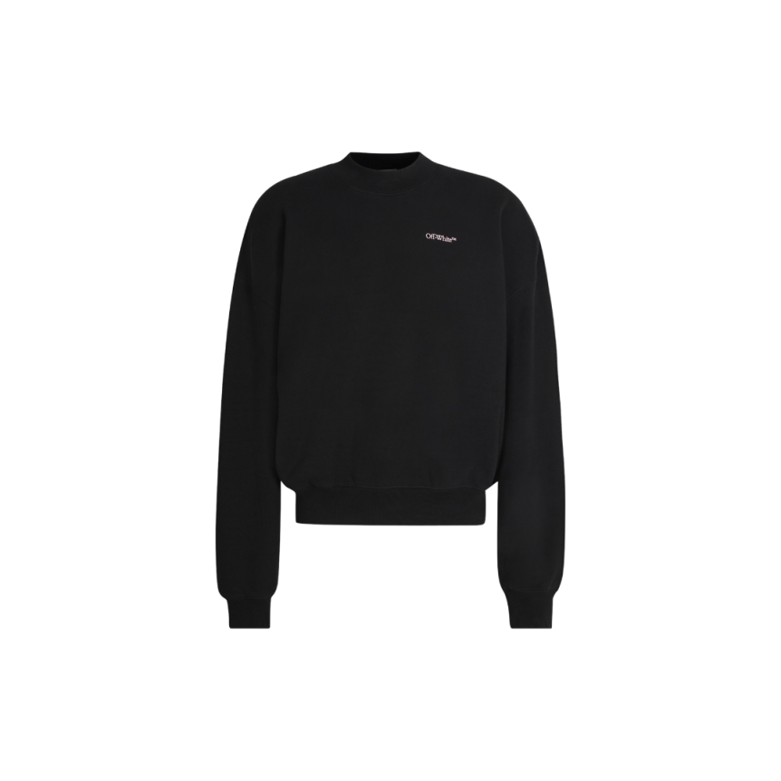 Sweat-shirt OFF WHITE Arrow col rond coton noir dos croix rose