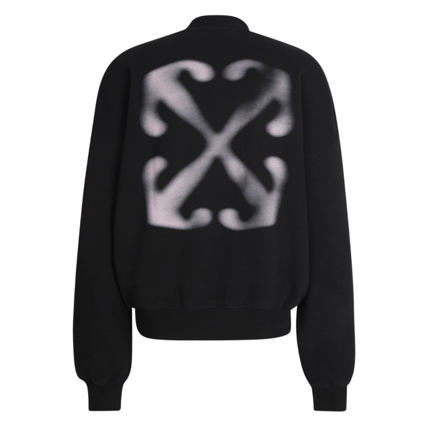 Sweat-shirt OFF WHITE Arrow col rond coton noir dos croix rose