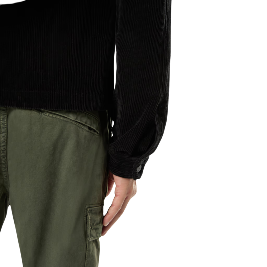 Pantalon cargo STONE ISLAND sergé de coton bio kaki délavé bas élastique