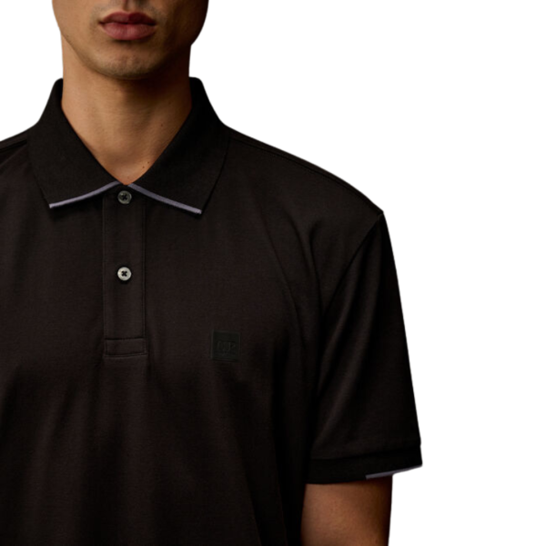 Polo CP COMPANY piqué de coton noir Metropolis Séries