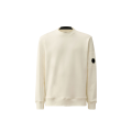 Sweat-shirt ras du cou en coton polaire blanc à relief diagonal
