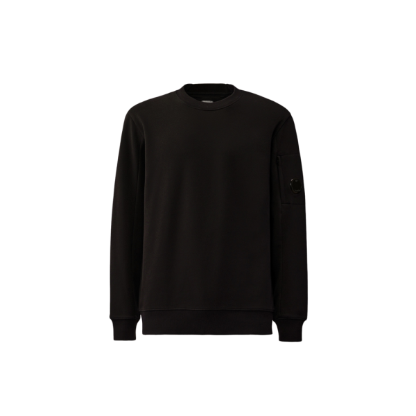 Sweat-shirt ras du cou CP COMPANY en coton polaire noir à relief diagonal