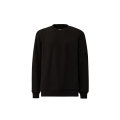 Sweat-shirt ras du cou en coton polaire noir à relief diagonal