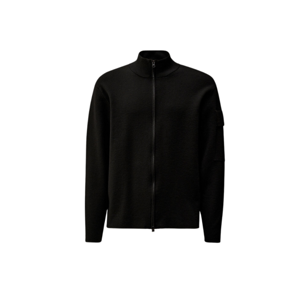 Cardigan zippé laine mérinos extrafine noire CP COMPANY Metropolis