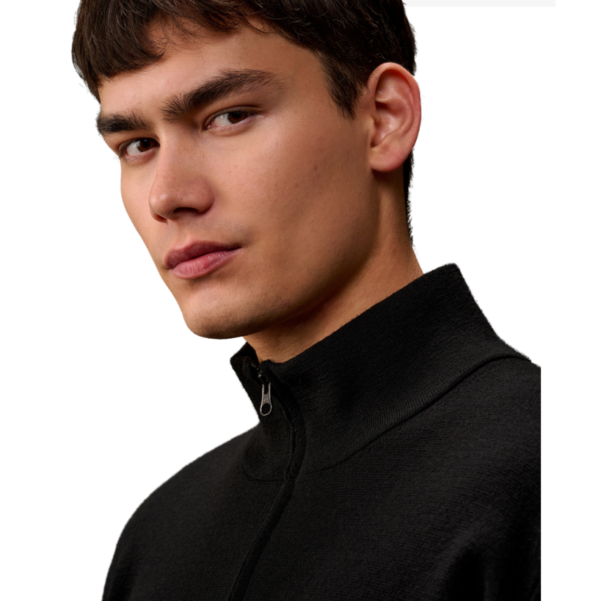 Cardigan zippé laine mérinos extrafine noire CP COMPANY Metropolis