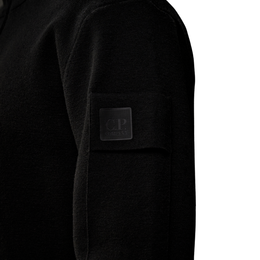 Cardigan zippé laine mérinos extrafine noire CP COMPANY Metropolis