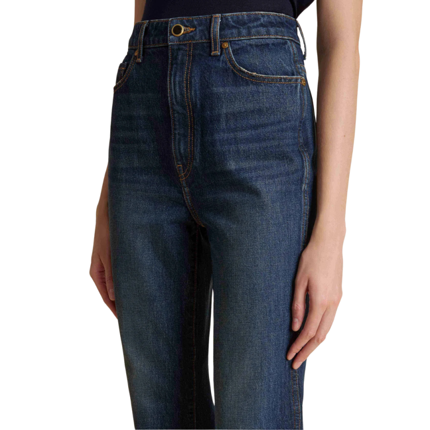 Jean droit KHAITE Danielle coton denim bleu brut  Lansing