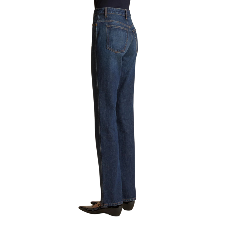 Jean droit KHAITE Danielle coton denim bleu brut  Lansing