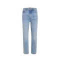 Jean droit taille haute Abigail coton denim bleu clair