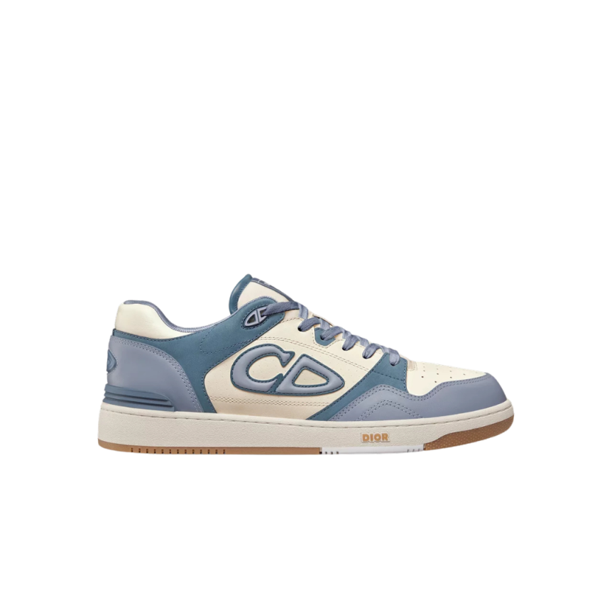 Baskets basses Sneakers DIOR B57 cuir veau lisse crème bleu
