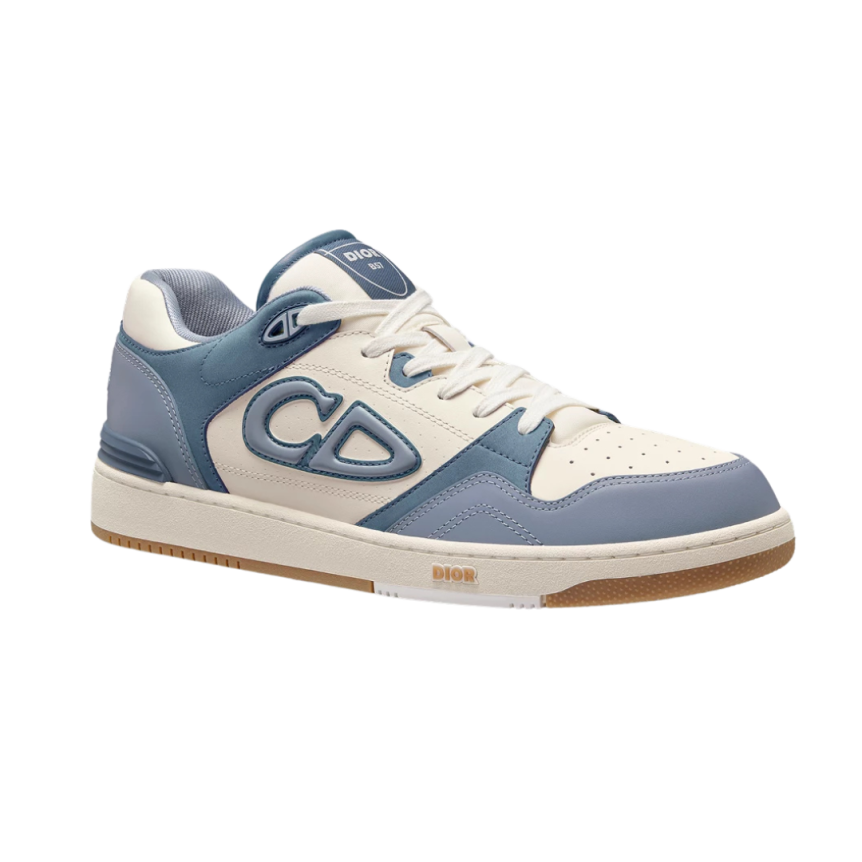 Baskets basses Sneakers DIOR B57 cuir veau lisse crème bleu
