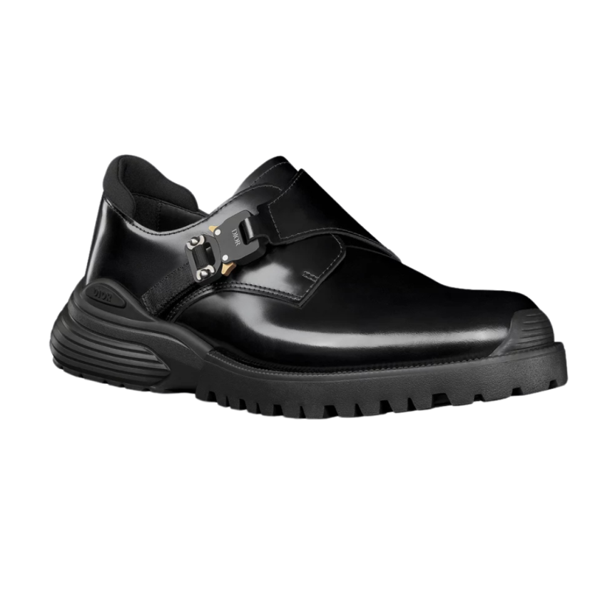 Mocassins Derbies Monk cuir noir DIOR Combat boucle Alyx