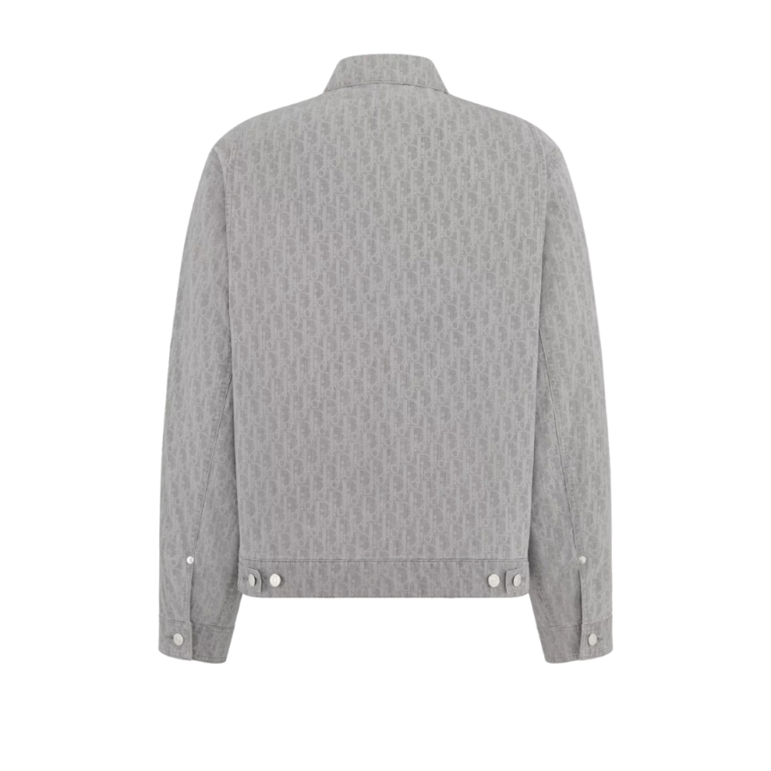 Blouson zippé DIOR oblique jeans denim coton gris
