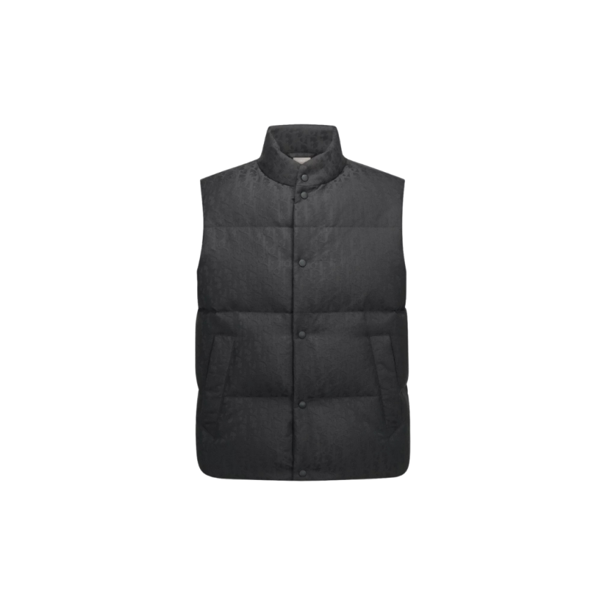 Doudoune gilet sans manche DIOR oblique jacquard technique noir