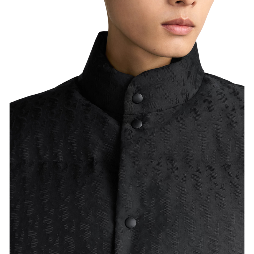 Doudoune gilet sans manche DIOR oblique jacquard technique noir