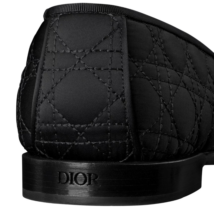 Mocassin Dior Timeless Nylon satin Kumo Cannage noir