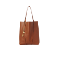 Grand sac cabas Spin cuir camel charms métal doré