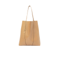 Grand sac cabas Spin cuir beige jaune charms métal doré