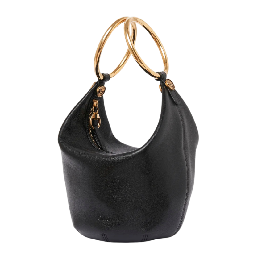 small shoulder SCEAU CUIR NOIR