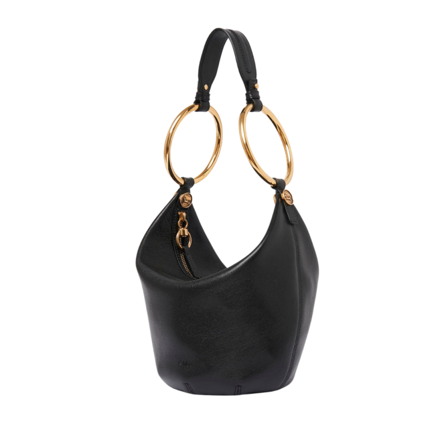 small shoulder SCEAU CUIR NOIR