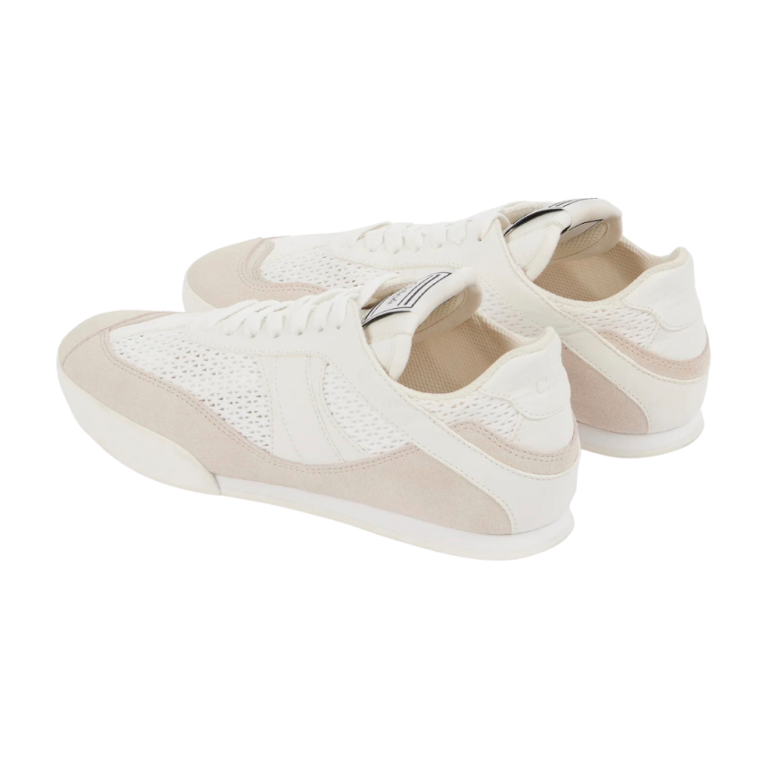 Baskets basses CHLOE Kick cuir resille blanc beige