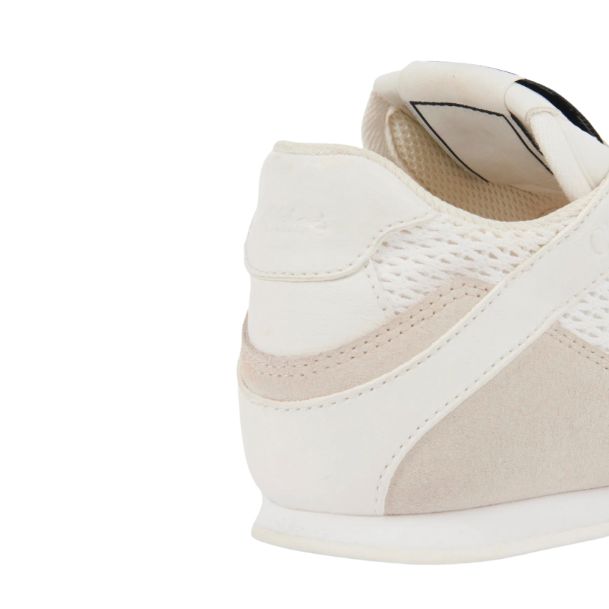 Baskets basses CHLOE Kick cuir resille blanc beige