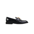Mocassins Marcie cuir veau glacé noir boucle doré
