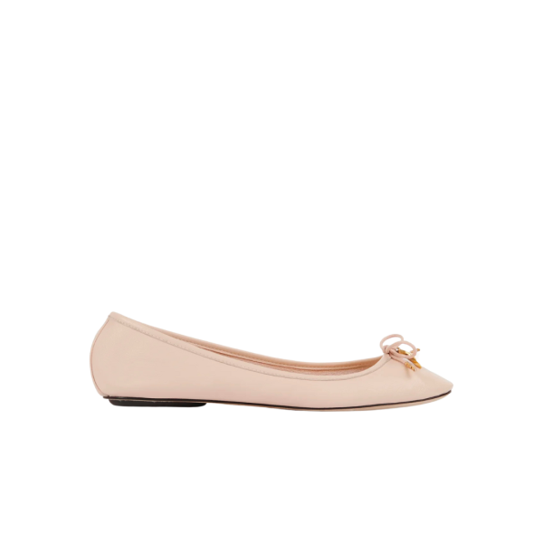 Ballerine CHLOE Iris cuir brillant beige rosé nœud charm banane