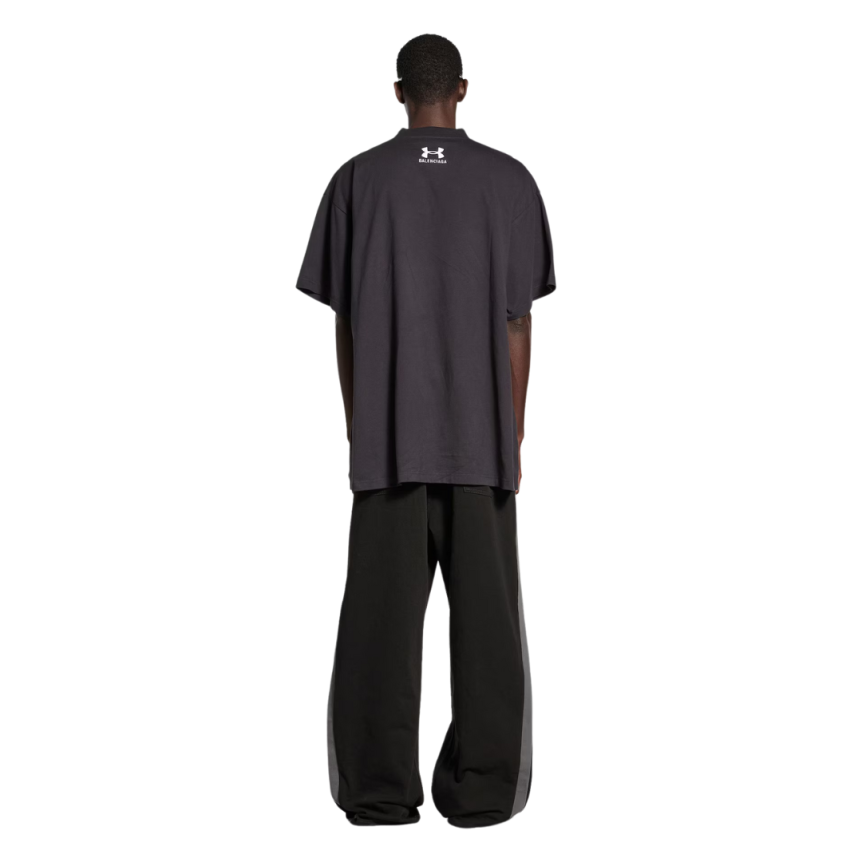 T-Shirt BALENCIAGA Under Armour® Oversize jersey vintage noir délavé et blanc