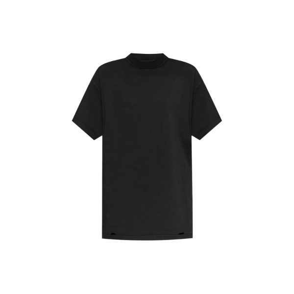 T-shirt BALENCIAGA col rond coton noir délavé logo imprimé dos