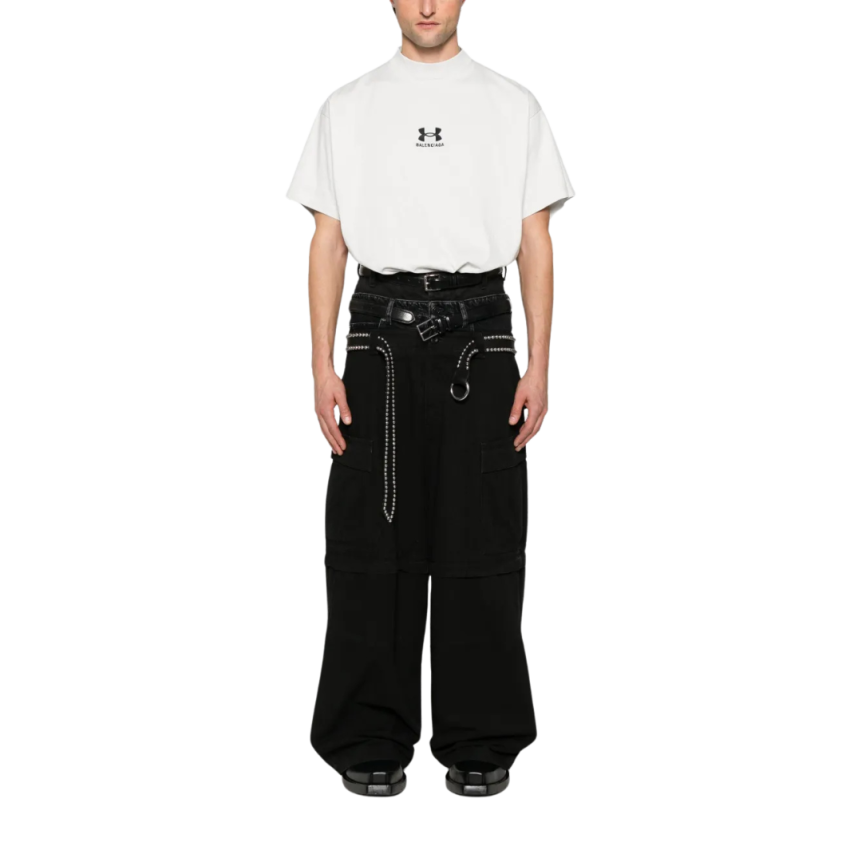 T-Shirt BALENCIAGA Under Armour® Oversize jersey vintage gris clair noir