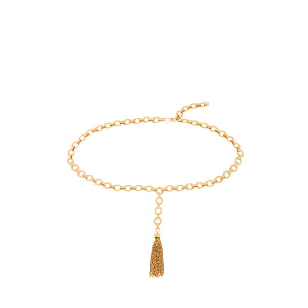 Ceinture ajustable CHLOE chaine dorée Pompoms