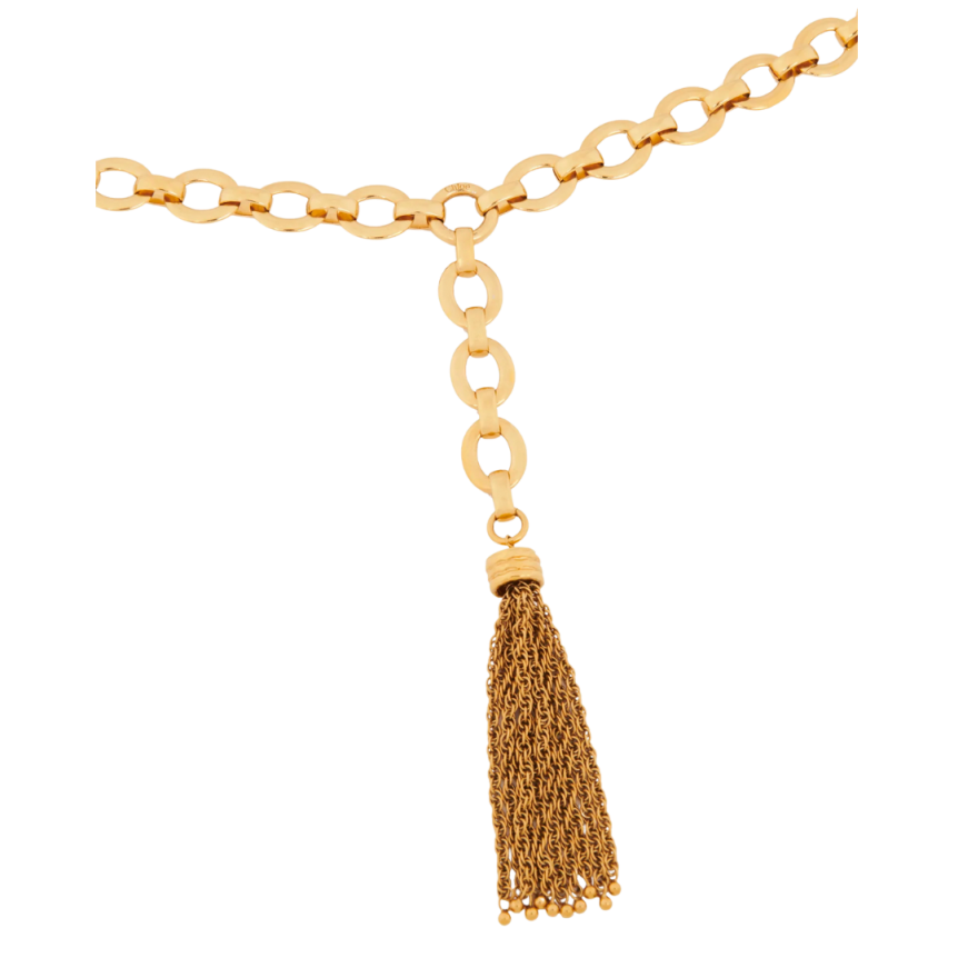 Ceinture ajustable CHLOE chaine dorée Pompoms