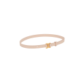 Ceinture fine cuir veau rose pale boucle laiton doré Marcie