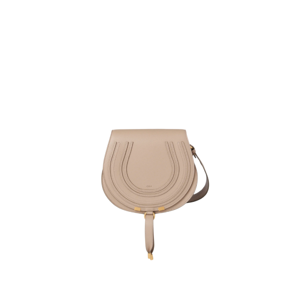 Petit sac porté épaule CHLOE Marcie cuir beige nude