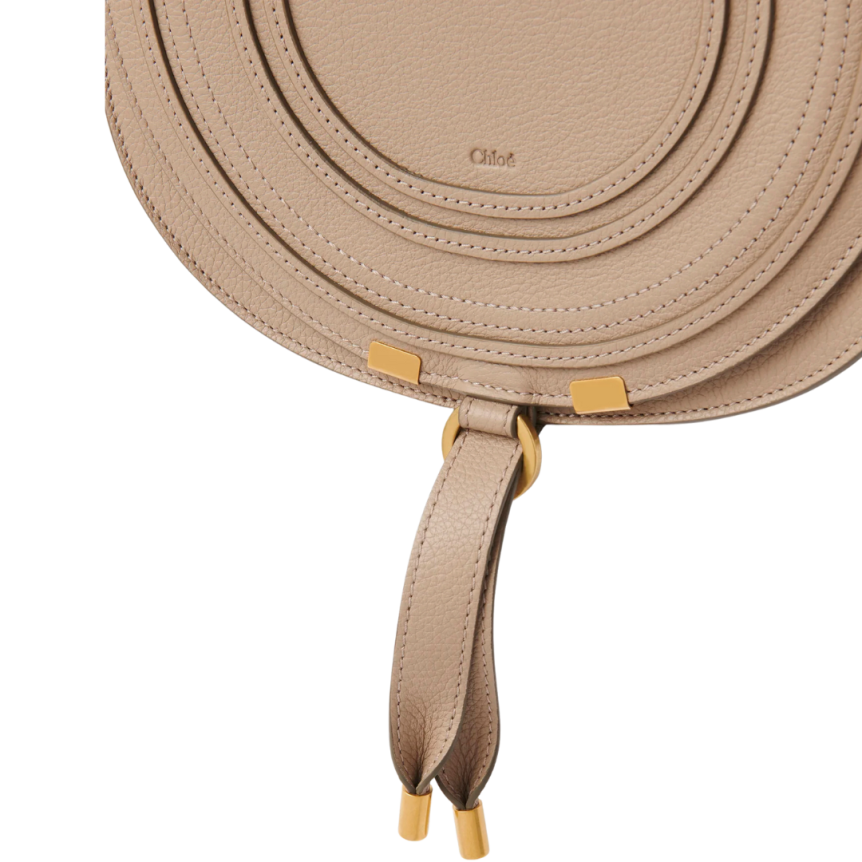 Petit sac porté épaule CHLOE Marcie cuir beige nude