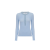 Pull Henley col tunisien maille de laine extrafine bleu ciel